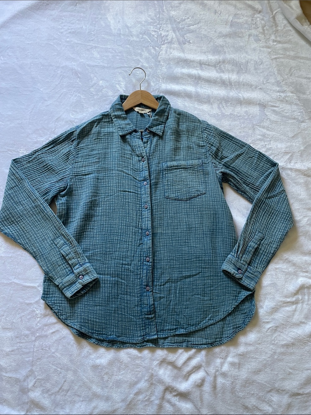 Lucky Brand Teal-Green Lightweight Button-Up Shirt 100% cotton